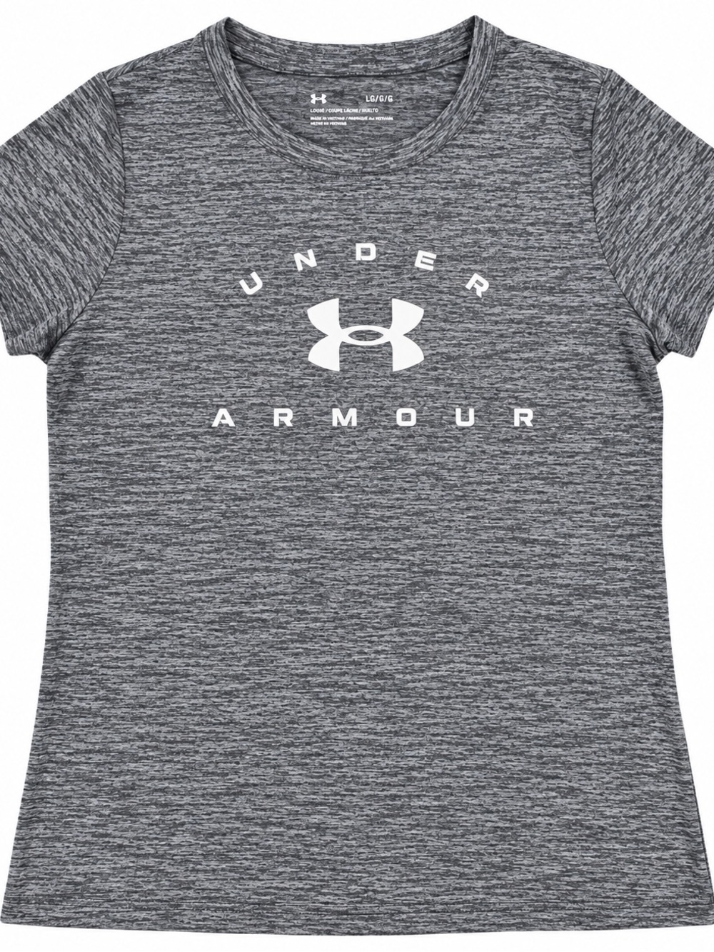 LG Heather Gray Under Armour Logo Short Sleeve Tee